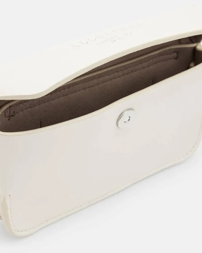 Zoe Adjustable Leather Crossbody Bag Desert White Women AllSaints Accessories