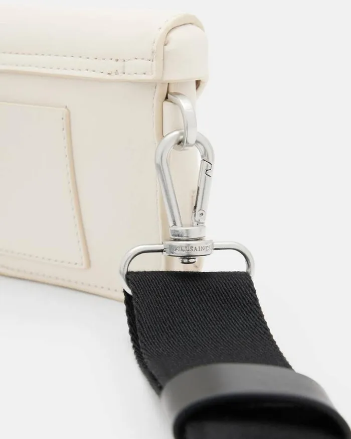 Zoe Adjustable Leather Crossbody Bag Desert White Women AllSaints Accessories