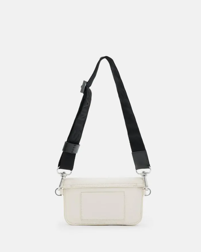 Zoe Adjustable Leather Crossbody Bag Desert White Women AllSaints Accessories
