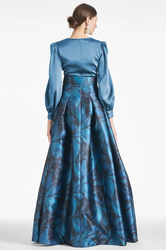 Zoe Gown 8211 Smokey SlateTonal Petal Women Sachin and Babi Evening